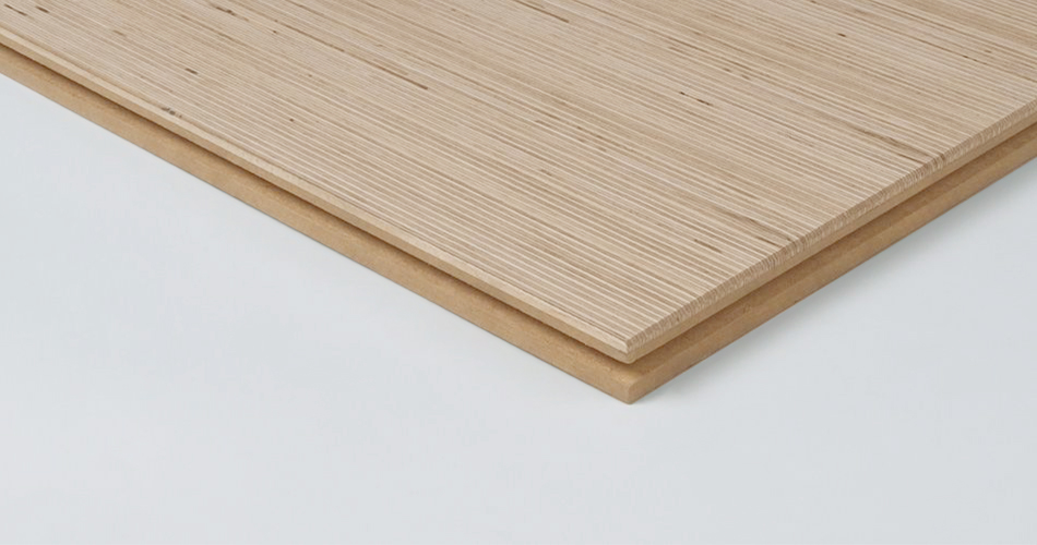 <p> Plexwood® Industrial interior design wall and floor tiles with reconstituted edge-grain hardwood veneer ply</p>